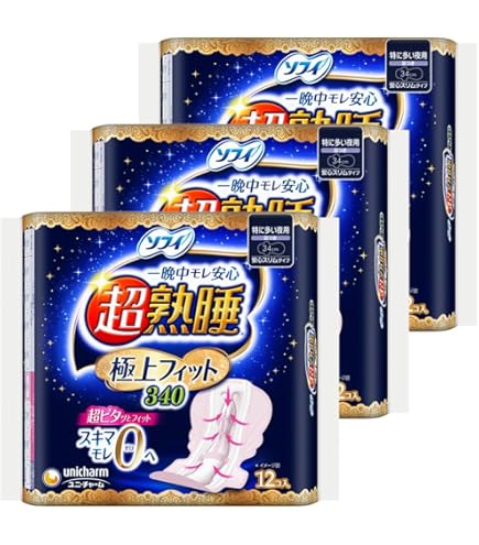 Amazon | ソフィ 超熟睡極上フィット 340 12枚〔生理用ナプキン 夜用